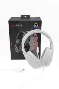 Słuchawki dla Gracza Mars Gaming MH122 Białe RGB Gamingowe