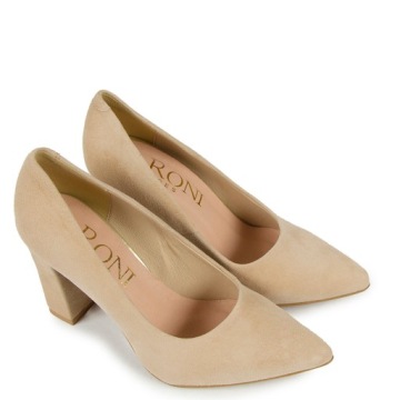 LaRoni E453 SLEEPS SUEDE LEATHER HEELS BEige 37