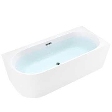 WANNA WOLNOSTOJĄCA PRZYŚCIENNA MERA 509C PRAWA BIAŁA PRZELEW CHROM 160x75CM