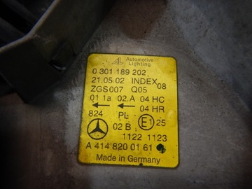 MERCEDES VANEO SVĚTLO SVĚTLOMET PRAVÝ A4148200161