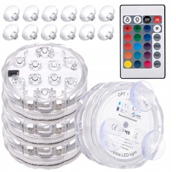 LAMPKI DO BASENU LED ŚWIATEŁKA z przyssawką 4 SZT