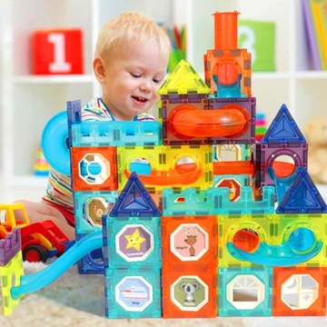 МАГНИТНЫЕ КОНСТРУКЦИОННЫЕ БЛОКИ СВЕТЯЩИЙСЯ ШАР ТРЕК ШАРОВАЯ СЛАЙД