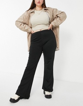 PLUS SIZE SPODNIE CZARNE PROSTE CASUAL 46 1RSF