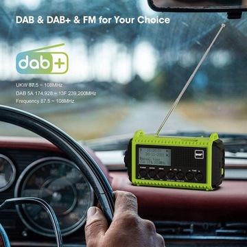 СОЛНЕЧНОЕ РАДИО 5000 мАч FM/AM/DAB RDS ЖК-ФОНАРИК