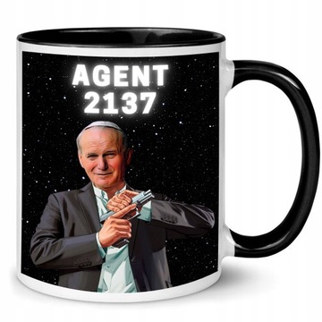 KUBEK CZARNY PAPIEŻ PAPAJ 2137 JAN PAWEŁ 2 AGENT