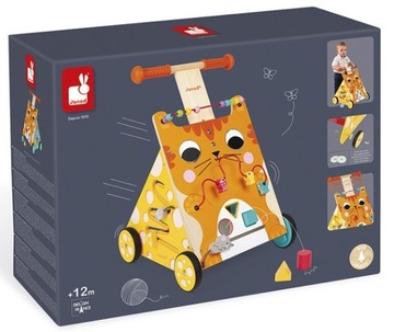 Wielofunkcyjny pchacz edukacyjny Kot Janod 12m-cy+