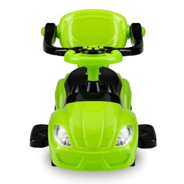 RIDDLE PUSH CAR 2in1 — QKIDS LOLO GREEN — МЕЛОДИЯ ВЕРХНЕЕ ХРАНЕНИЕ