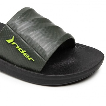Мужские черно-зеленые шлепанцы Rider Street Slide