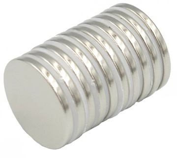 MOCNY MAGNES NEODYMOWY WALCOWY 17x2 - ZESTAW 10 SZTUK / MAGNESY NEODYMOWE /