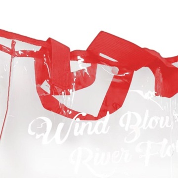 Прозрачная сумка Тоте водоустойчивая облегченная хозяйственная сумка ПВК, красный цвет пляжной сумки