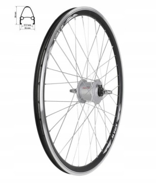 ПЕРЕДНЯЯ СТУПИЦА SHIMANO ДЛЯ ВЕЛОСИПЕДНОГО КОЛЕСА С ГЕНЕРАТОРОМ, КОНУСНЫЙ ОБОД 26 ДЮЙМОВ