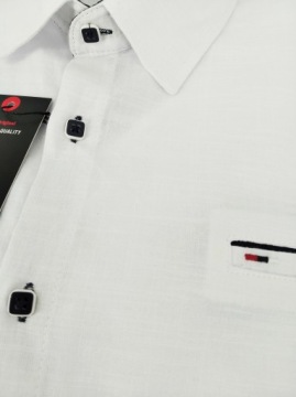 МУЖСКАЯ БЕЛАЯ РУБАШКА С ЗНАКОМ, КОРОТКИЙ РУКАВ, M