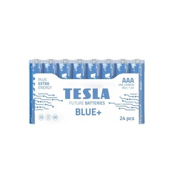 Baterie cynkowo-węglowe TESLA AAA/R03 24szt BLUE+