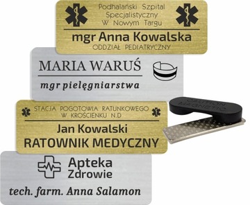 IDENTYFIKATOR PERSONALNY IMIENNY RATOWNIK LEKARZ ZAWODY MEDYCZNE GRAWER