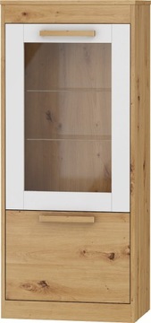 meble EMAX 25 regał N1DW dąb artisan /biały połysk