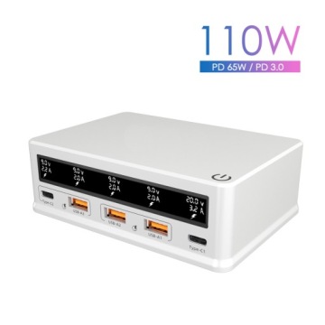 Быстрое зарядное устройство, 110 Вт, USB PD, блок питания с ЖК-дисплеем