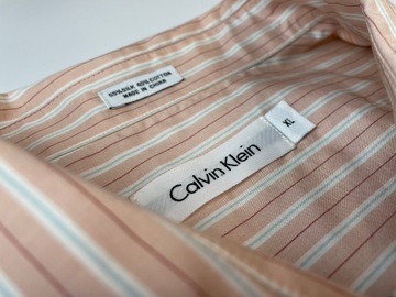 Koszula męska w paski Calvin Klein r.XL jedwab USA