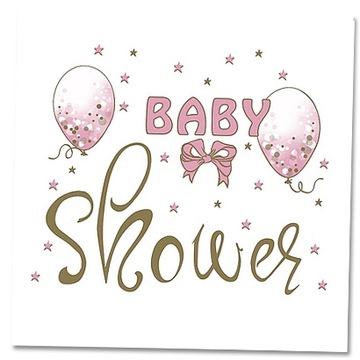 Serwetki papierowe Baby Shower Girl Balonik 20szt