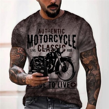 MĘSKA KOSZULKA T-SHIRT nadruk 3D pęknięcia