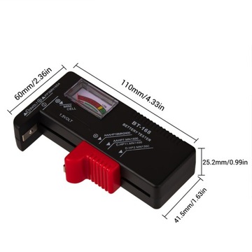 ТЕСТЕР АВТОМОБИЛЬНОГО АККУМУЛЯТОРА, ЧЕРНЫЙ, 4 ШТ.