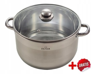 ZILNER Duży Garnek 20L 36x20cm, GRUBE Dno, Miarka