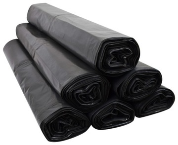 WORKI NA ŚMIECI 160L 25szt LDPE CZARNE GRUBE MOCNE