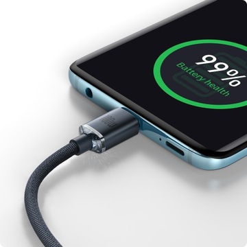 Кабель USB-C Baseus Crystal Shine 100 Вт, 2 м, черный