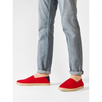 Espadryle męskie TOMMY HILFIGER slip on czerwone