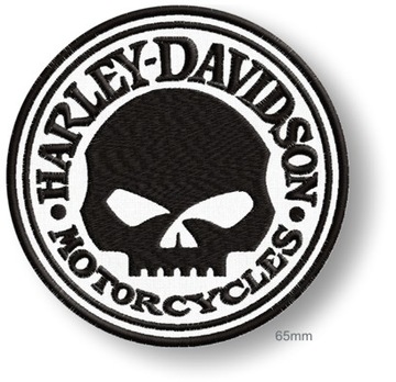 NASZYWKA termo HARLEY DAVIDSON czaszka 65mm - haft