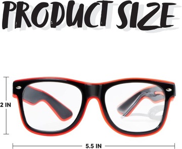 Spooktacular świecące neonowe okulary przeciwsłoneczne LED z 3 trybami,