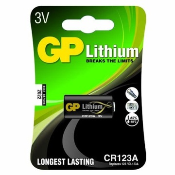 Bateria foto litowa, CR123A, 3V, GP, blistr, 1szt