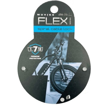 ВЕЛОСИПЕДНЫЙ ЗАМОК ТРОСОВОЙ ВЕЛОСИПЕДНЫЙ ЗАМОК С КЛЮЧОМ MUVIKE FLEX 1200/12K