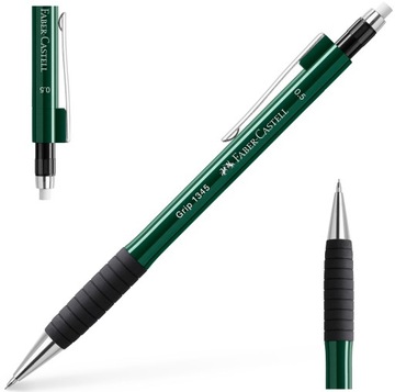 FABER-CASTELL Ołówek automatyczny z gumką na rysiki 1345 Grip 0,5 METALLIC
