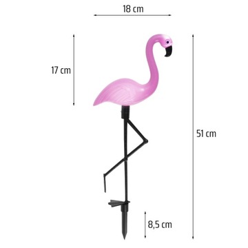 СИД СОЛНЕЧНАЯ САДОВАЯ ЛАМПА С ФЛАМИНГИОНАМИ, 3 шт.