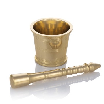 ELEGANCKI Moździerz MOSIĄDZ mosiężny z tłuczkiem minimalistyczny do 9 cm