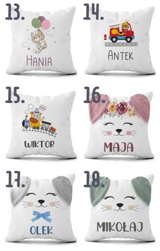 НАВУШКА ДЛЯ РЕБЕНКА С ИМЕНЕМ 40х40 JASIEK VELVET В ПОДАРОК