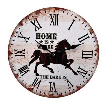 Zegar wiszący ścienny koń Retro COUNTRY CICHY 34cm