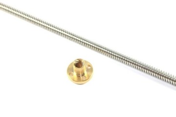 Трапециевидный винт T8 8 мм гайка 500 мм THSL-500-8D