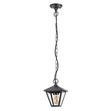 Czarna industrialna lampa wisząca zewnętrzna