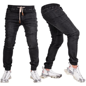Pantalon jogger cargo en jean pour homme noir Bolf KA9581
