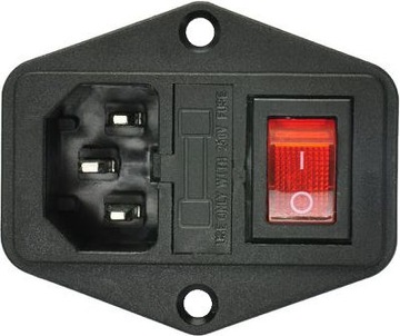Gniazdo zasilania z bezpiecznikiem 10A IEC320 C14