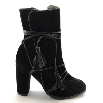 M05521 LA2 WELUROWE BOTKI Z FRĘDZLAMI GLAMOROUS 38
