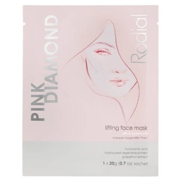 RODIAL Pink Diamond Lifting Face Mask 1szt - przeciwzmarszczkowa maska na
