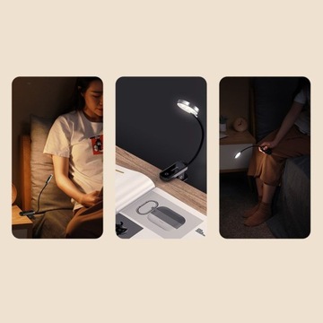 МАЛЕНЬКАЯ СВЕТОДИОДНАЯ НАСТОЛЬНАЯ ЛАМПА BASEUS, БЕСПРОВОДНАЯ ЗАЖИМ ДЛЯ ЧТЕНИЯ