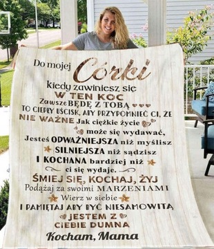Koc od mamy dla córki - Czułe słowa miłości