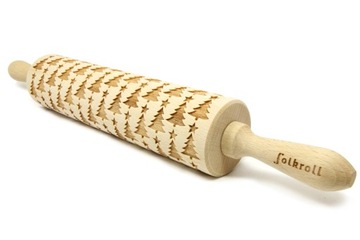 Wałek grawerowany wzór CHOINKI, duży