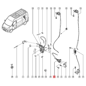 MASTER III ZÁMEK DVEŘE ZADNÍ PRAVÝ SPODNÍ ORIGINÁLNÍ RENAULT 8200661170