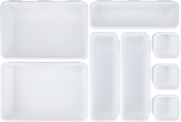 ORGANIZER DO SZUFLADY MODUŁOWY PLASTIKOWY BIAŁY WKŁAD DO PRZECHOWYWANIA