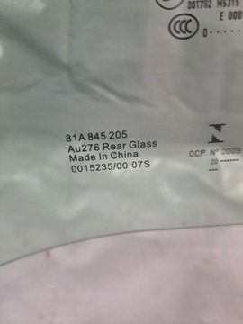 AUDI Q2 81A 2020 SKLO (OKNO) DVEŘE LEVÝ ZADNÍ 81A845205A
