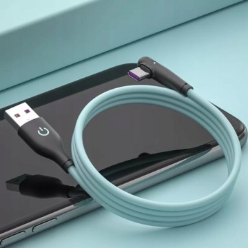 Кабель для быстрой зарядки, изогнутый под углом 90°, USB C 3.0, 100 см